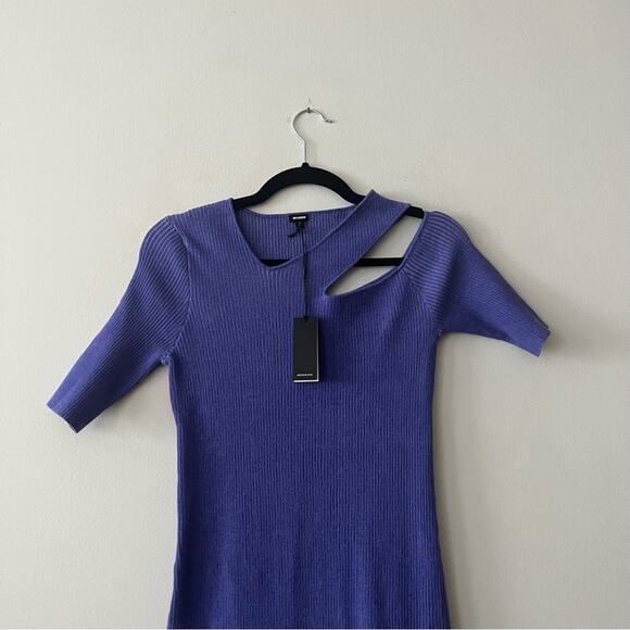 Monrow Twotone Sweater Rib Midi Dress - Picture 3 of 6